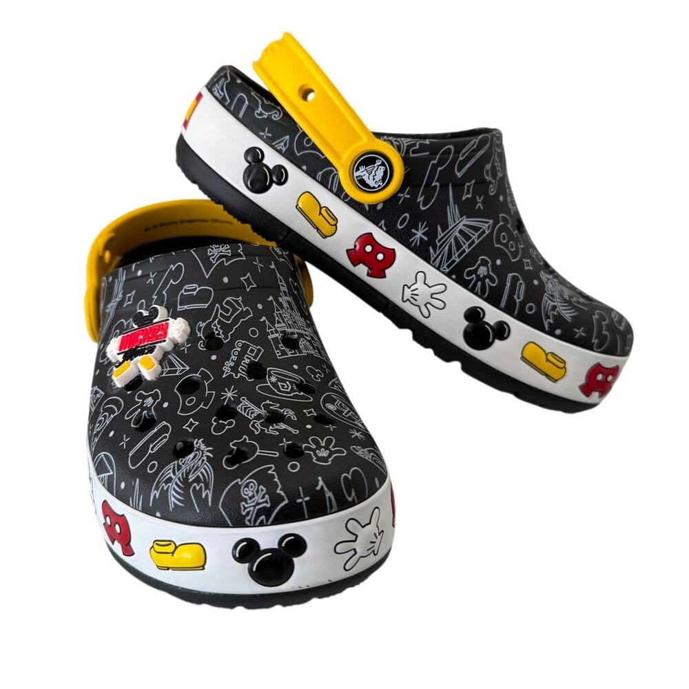 Crocs Kids Disney Mickey Mouse Lights Clogs Size J 1 Unisex Comfy Walk Outdoor